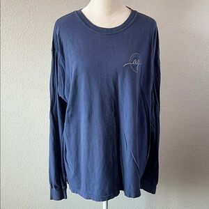 Anna Grace Long Sleeve Graphic Tshirt Blue Size Large